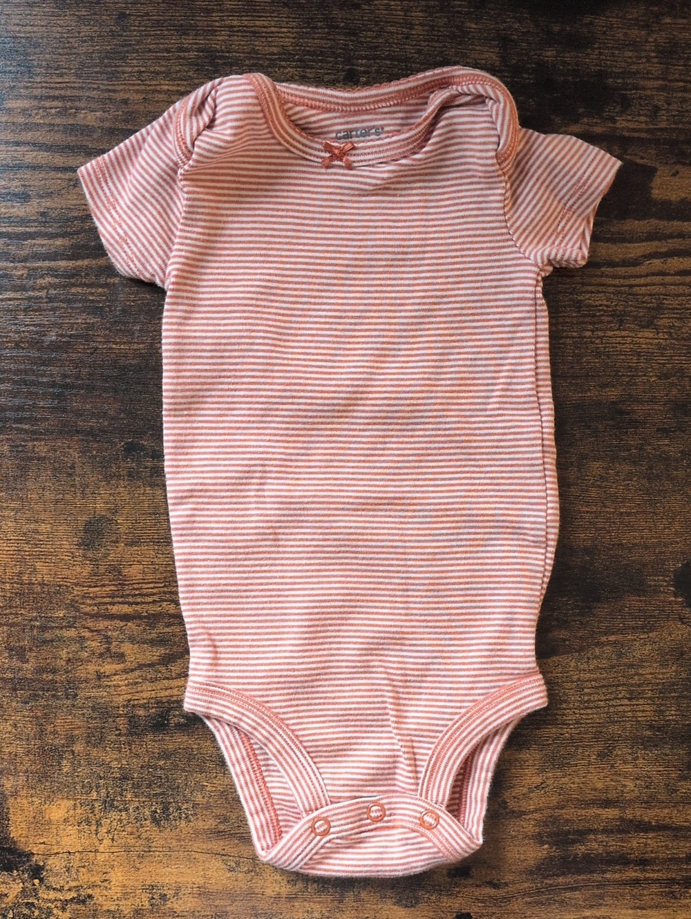 5/$25 Carter's Striped Pink Baby Onesie Bodysuit 6M